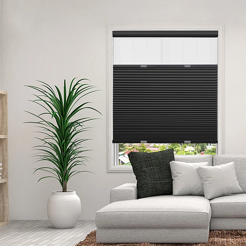 Window Blinds Sheer Blackout Cellular Shades Day Night Dual Use Cordless Blackout Honeycomb Blinds
