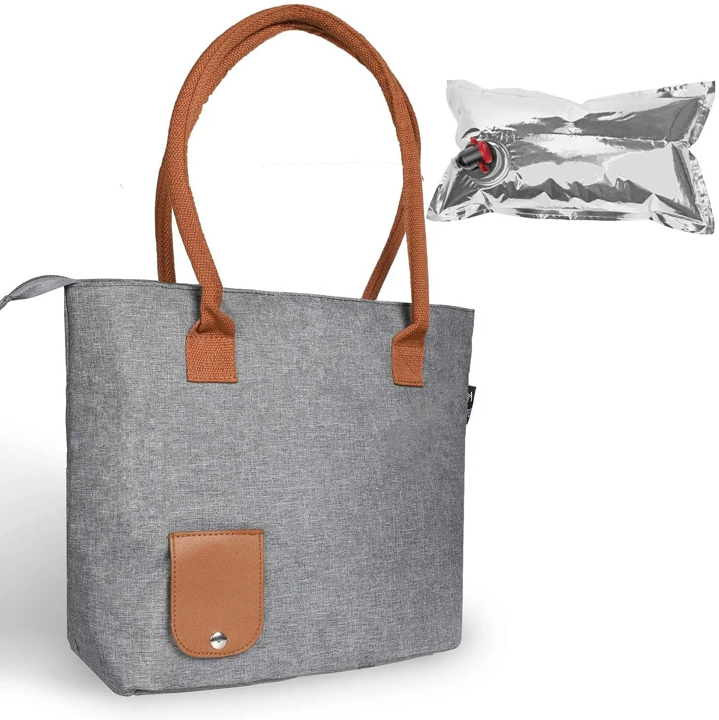 Wine Tote Bag with Hidden Dispenser Insulated Large Capacity with Wine Bladder Perfect Wine Gift for Movie Theater Concert Beach