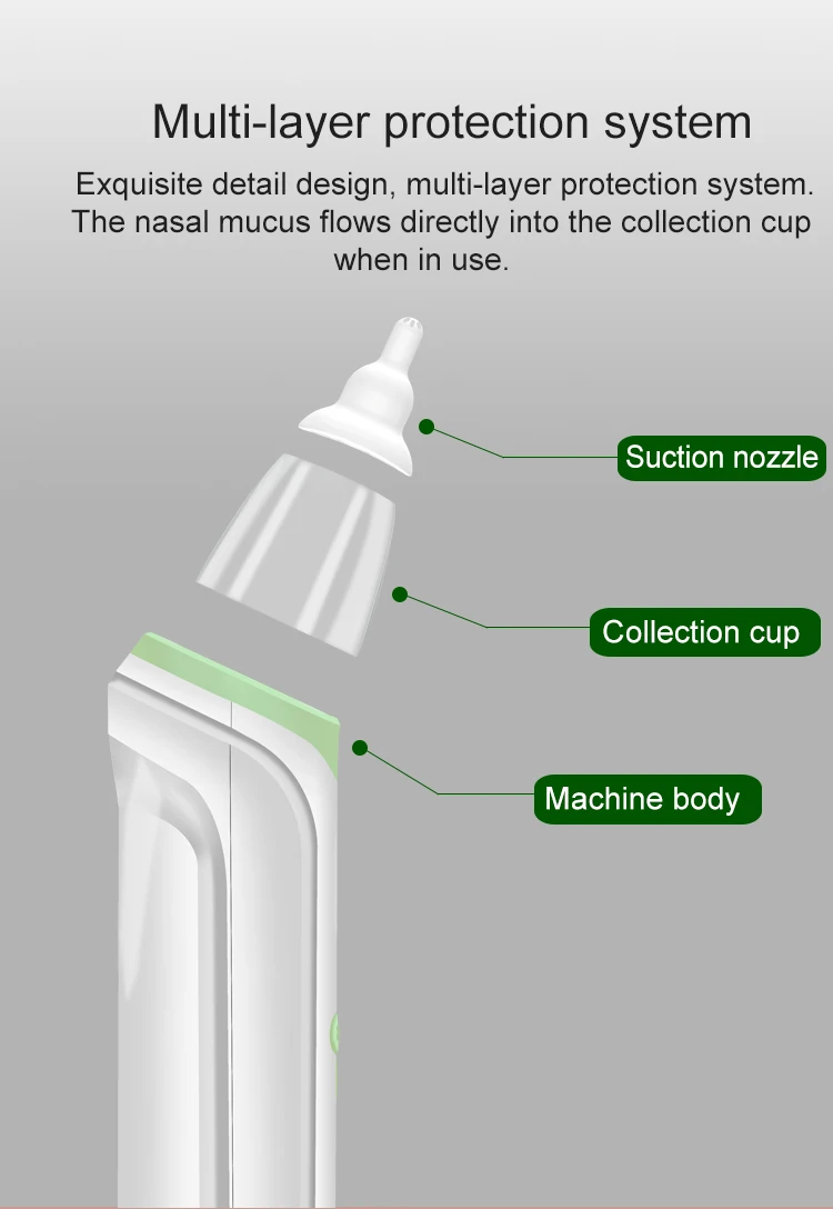 Низкая цена силиконовый детский пылесос Электрический Детский носовой аспиратор с музыкой