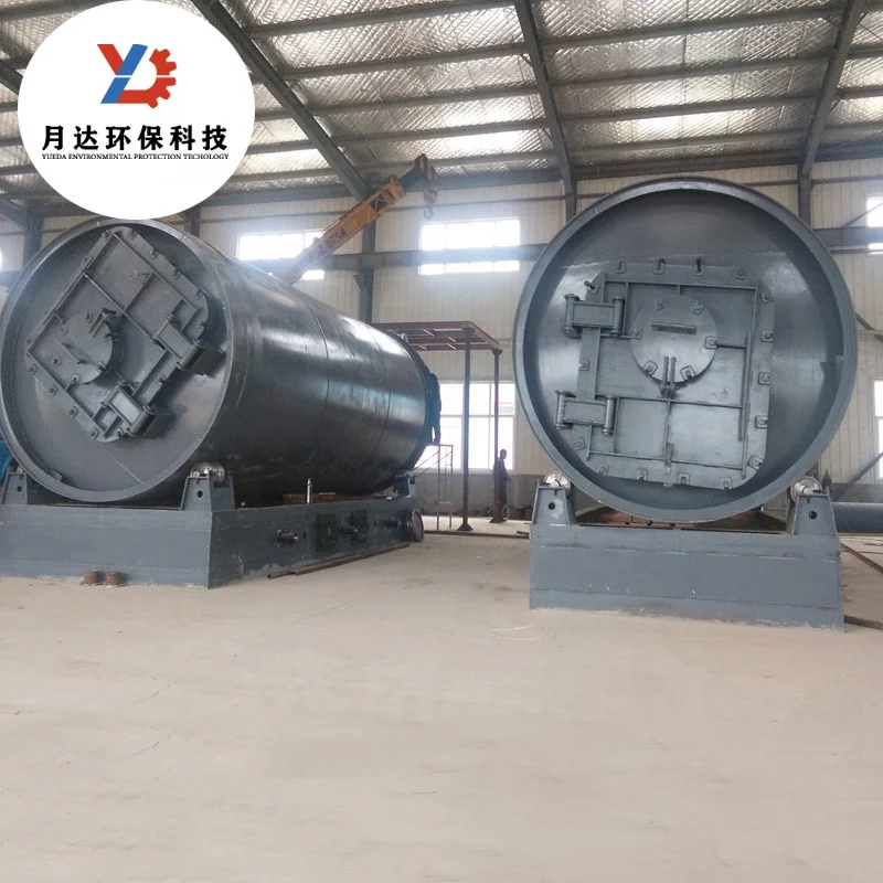 Yueda 10 tons waste tyre pyrolysis plant with auto feeding system and auto discharge system