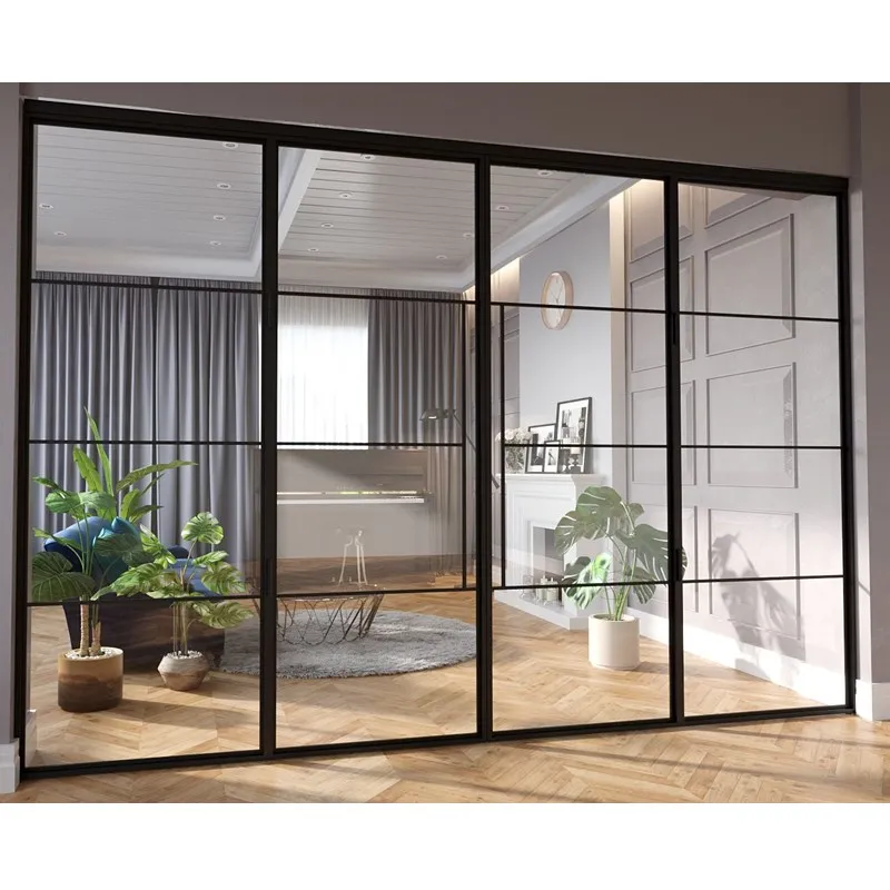 Factory Customization Thin Frame Europe Slim Steel Materials Decorative Iron Grill Design Casement Windows And Doors