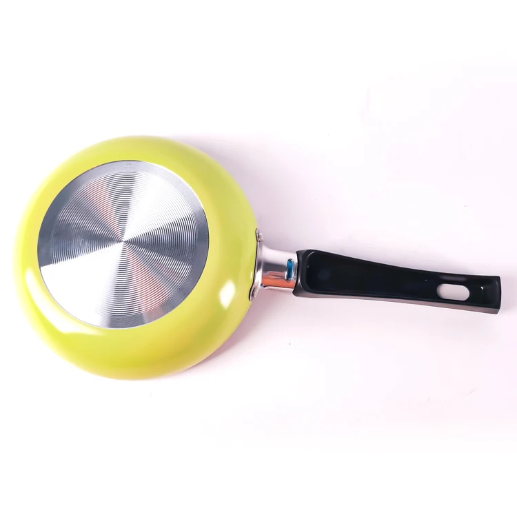Hot sales green color 14cm pressed aluminum non stick non-stick mini egg frying pan for gift promotion