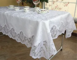 popular design wholesale wedding hotel polyester lace border tablecloth for table cover