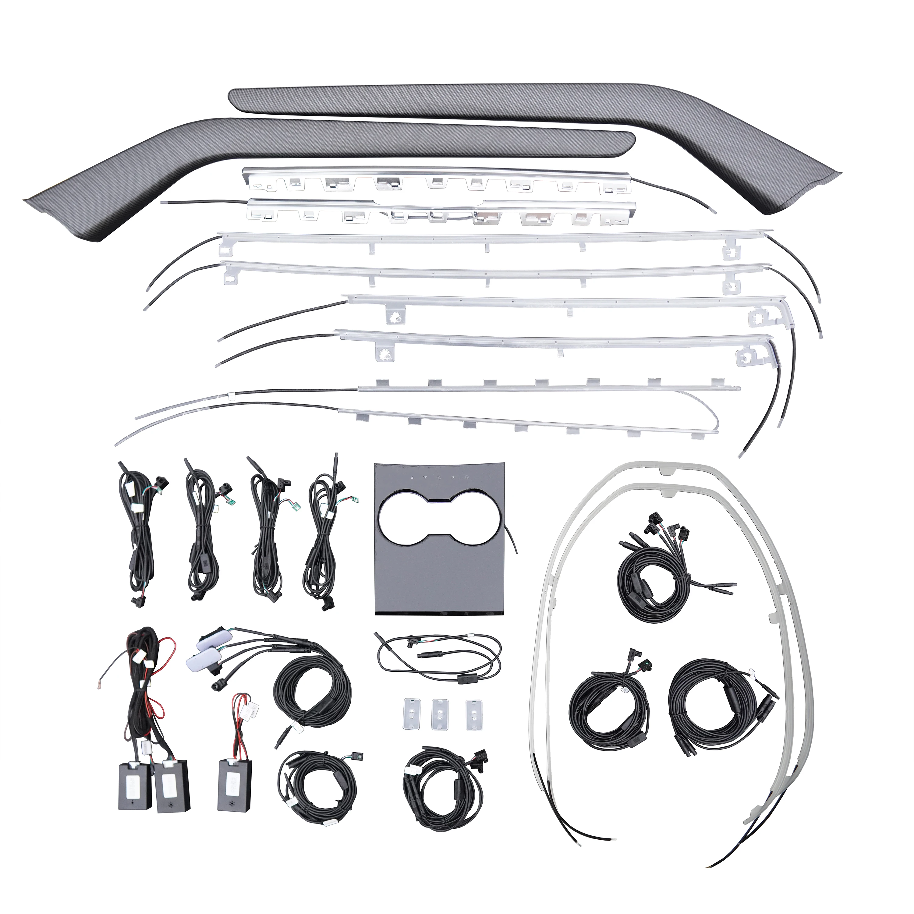 HYDAUTOA 10 colors Ambient Light full set with  rotary treble &center console light &door speaker cover for Tesla  Model 3	2020