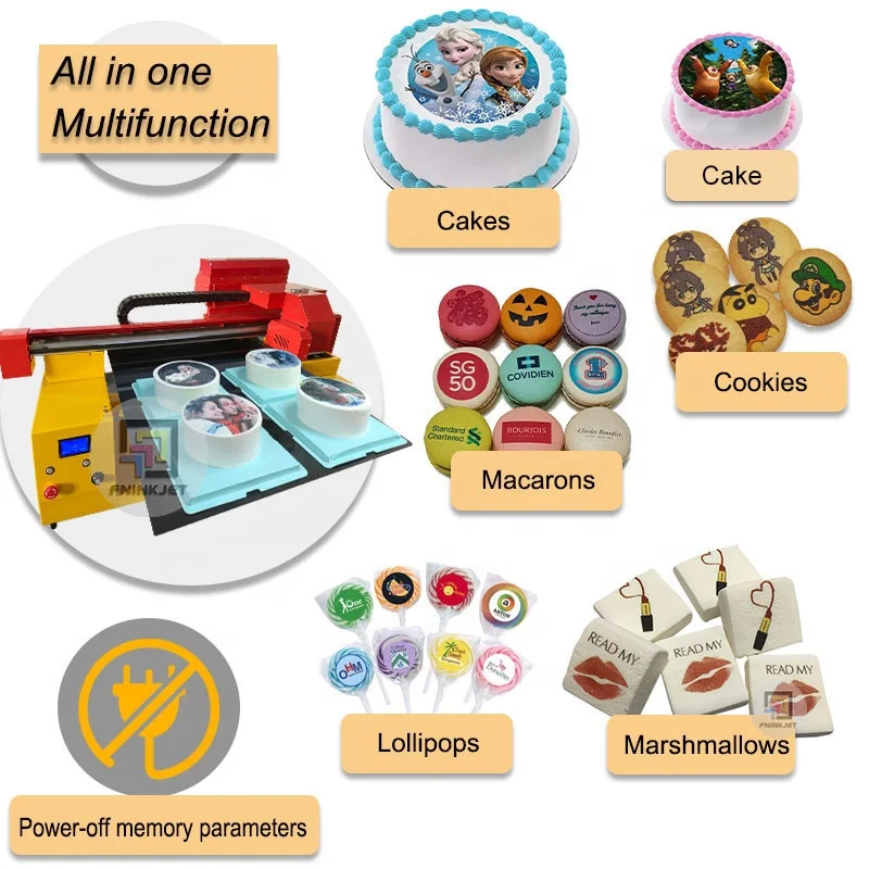 New Updated Easy to Print Top Quality A3 A2 A1  Image Cake Printer Price Edible Cake Printing Machine for Sale