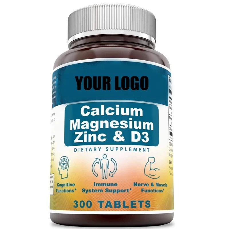GMP Essentials Calcium Magnesium Zinc + Vitamin D3 Tablets Promotes Strong Bones & Teeth, Support Nerve & Muscle Function