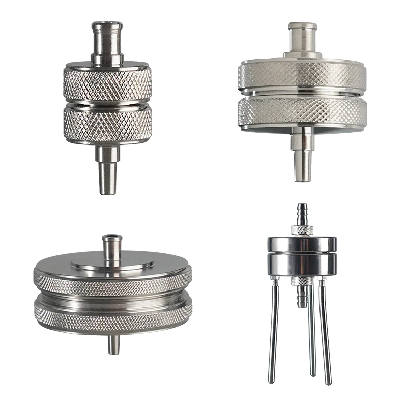 Stainless Steel Syringe Filter Holder Removable Needle Filtration Head Reusable Replaceable Membrane Filter Dia. 13 25 50mm