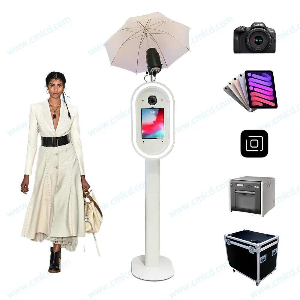 New Design Wholesale Oval Faceplate photobooth Software APP Control Salsa photobooth for Parties Stylish Photo Booth