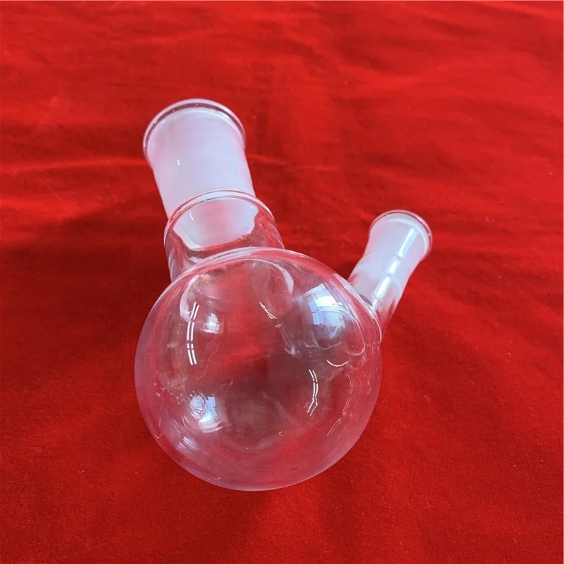 round bottom  frosted mouth clear borosilicate glass measuring flask