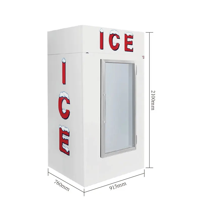 Ice merchandise single door ice cube freezer commercial ice storage bagged storage bin