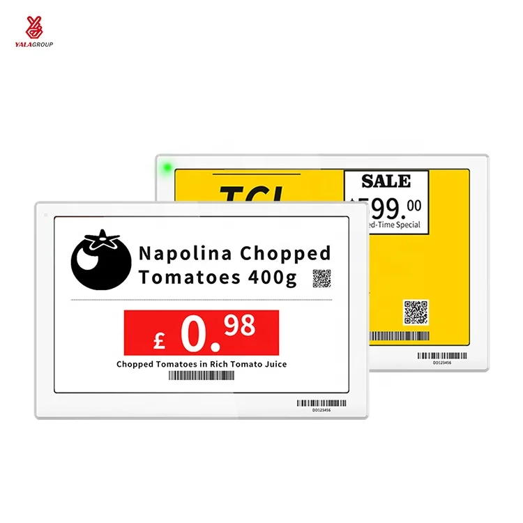 YalaTech ESL полки для магазинов 7,5 дюйма E-ink EPD электронная бумага дисплей цифровой ценник электронная полка этикетка