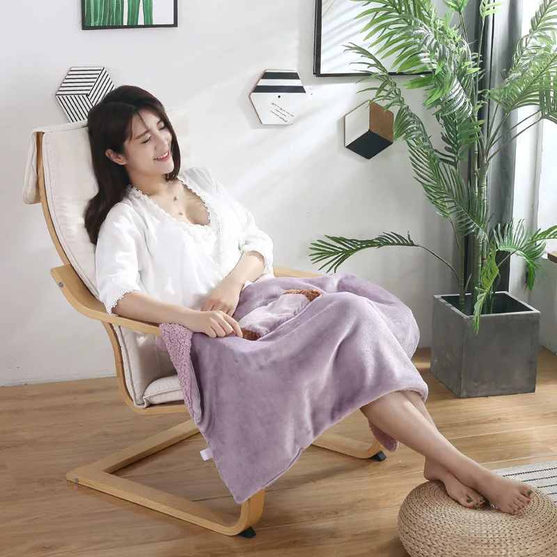 USB Charging Electric Blankets Multifunctional Portable Washable Winter Warm Heating Blanket with Pocket for Travel Home Office