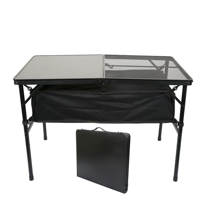 High sales quantity multifunctional outdoor portable mini folding camping mesh barbecue picnic table