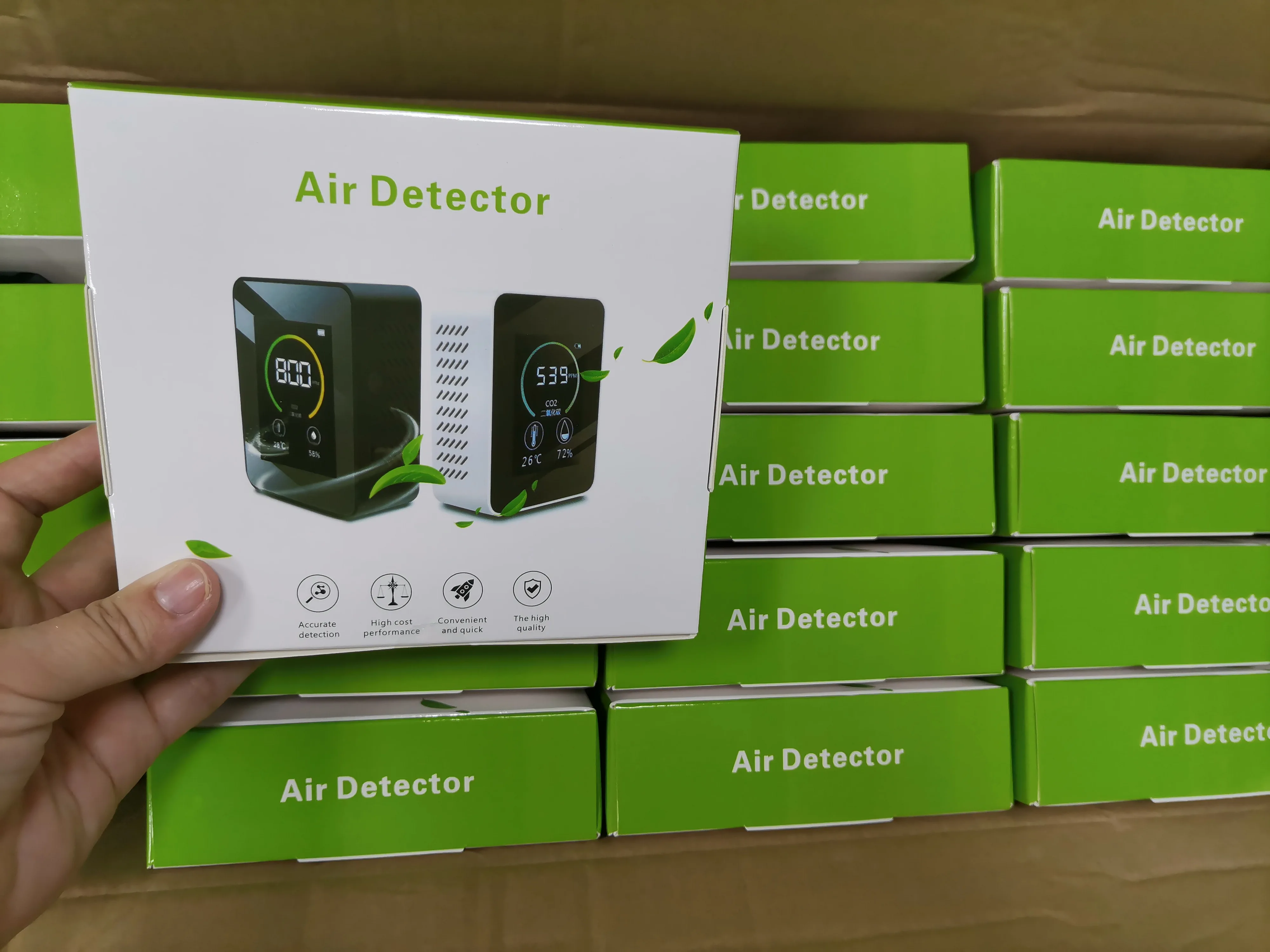 Wall Mounted NDIR Alarm 3 In 1 Indoor Air Quality Detector Multi Gas Analyzers Mini Portable Co2 Meter For Greenhouse