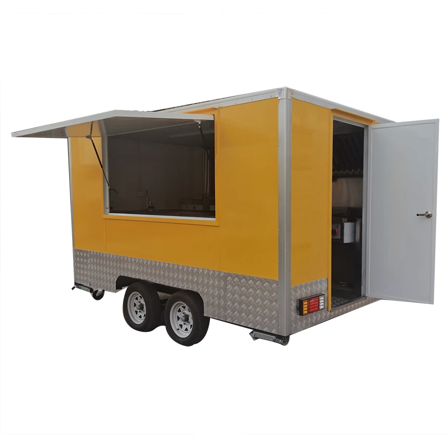 Hot Sell Factory Price Box Square Food Trailer Van Fast Food Shaved Ice Trailer for Sale