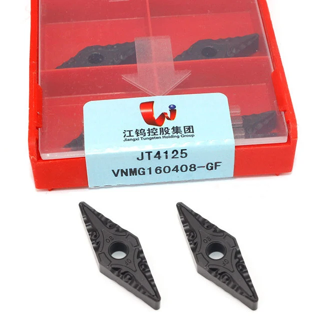 Tungsten Holding Jiangwu VNMG 160408-GF JT4125 lathe blade for steel parts External turning tool bar Cutting edge