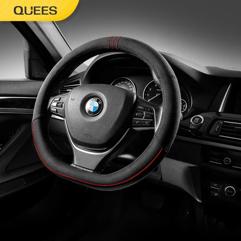 Quees Steering Wheel Cover Leather Steering Wheel Cover Pu Pvc