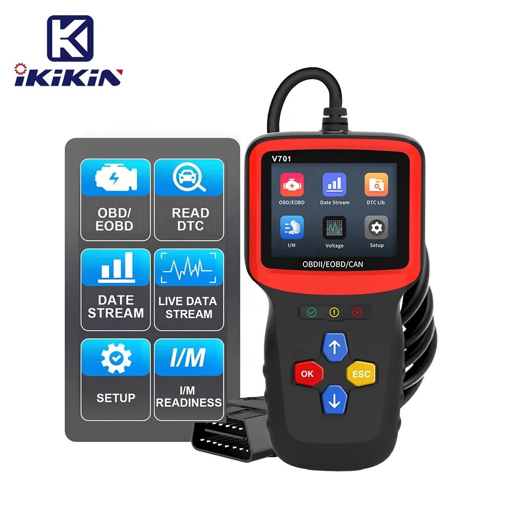 Диагностические инструменты OBD2 новый V701 12 В считыватель кодов автомобильного двигателя для эффективной диагностики автомобиля