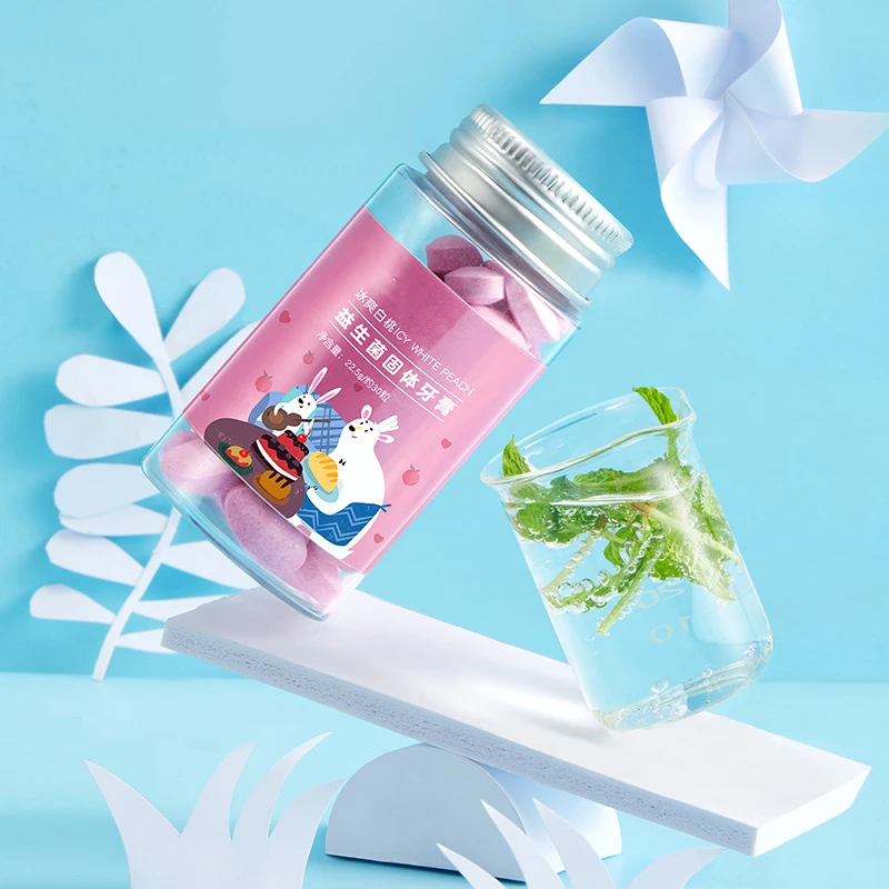 Natural Solid Chewable Toothpaste Pills  Vegan Teeth Whitening Toothpaste Tablets