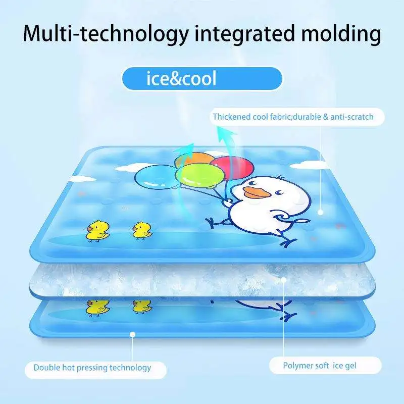 Multi-size summer cute duck Waterproof Bite-resistant Foldable Reusable Washable PVC cooling pet ice pad for dog cat sleeping