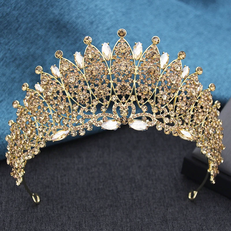 LUOXIN Rhinestone Bridal Crown Hair Accessories Diamond Tiara Wedding Crown For Women