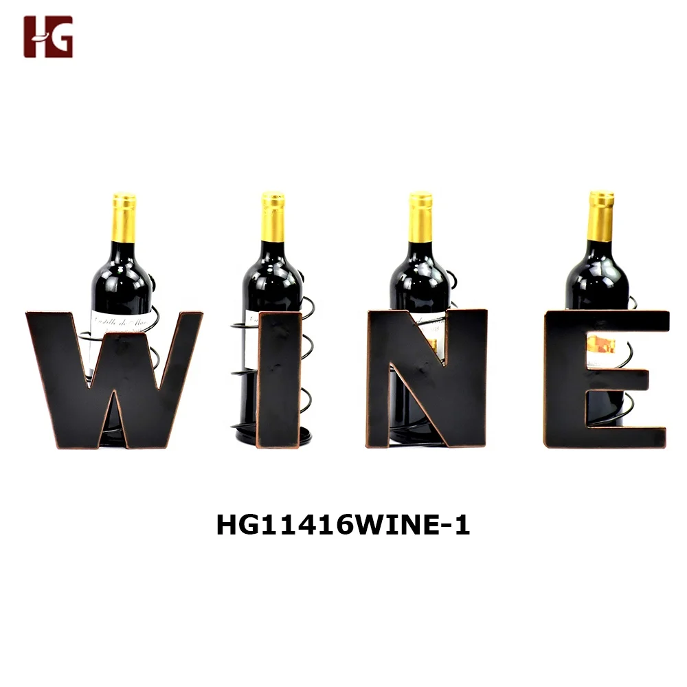 Decorative Metal Letter Bottle Holder For Bar, Bar Decor For Wine Lover