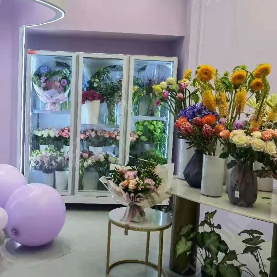 3 типа стеклянная дверь без тумана дисплей цветочный шкаф