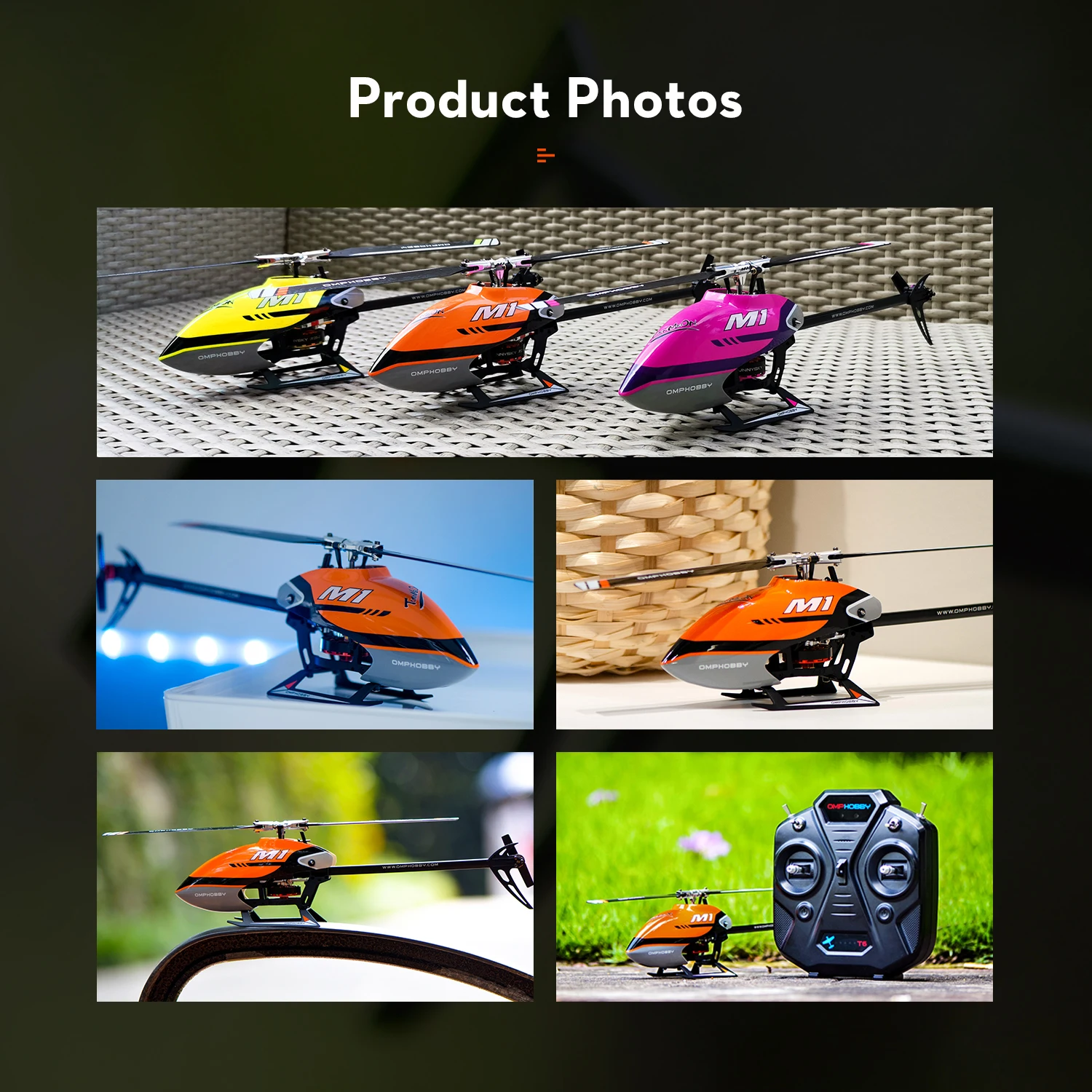Omphobby M1 радиоуправляемые вертолеты Двойной бесщеточные двигатели 6 канала мини RC вертолет с прямым приводом 3D вертолетов-RTF для 14 +