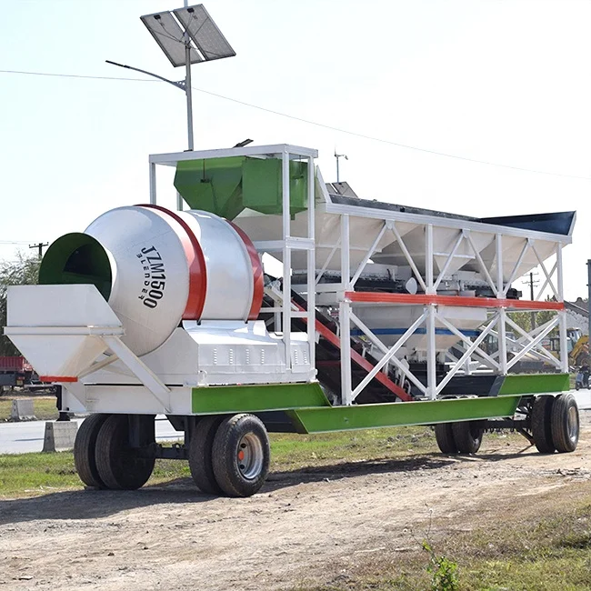 Mobile concrete batching plant trade YHZS50 with JZM750 mixer for sale