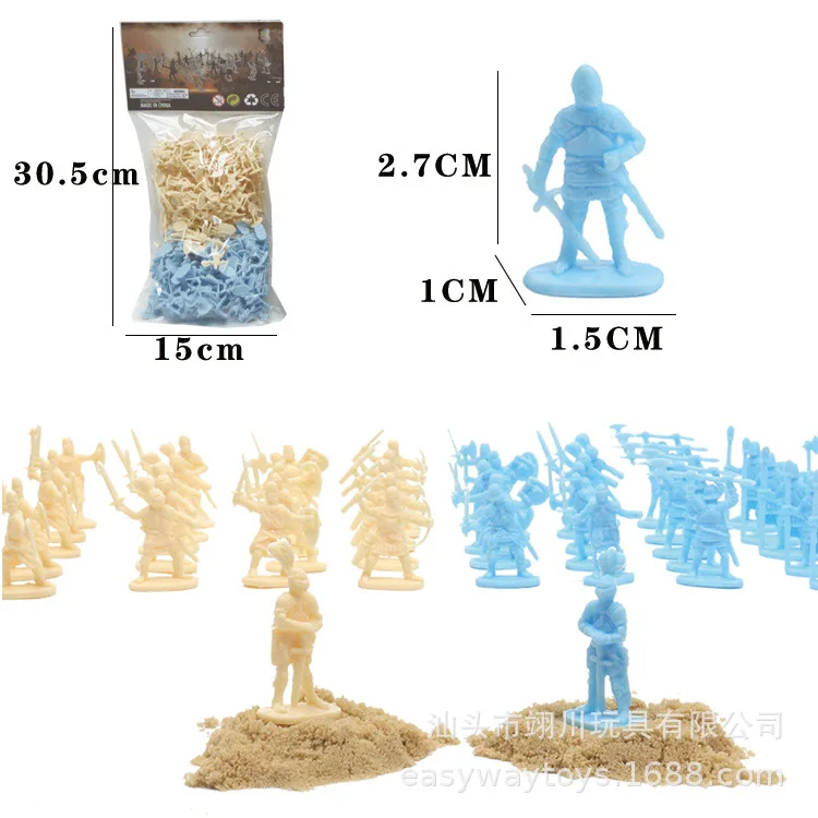 3 cm PE 200pcs two colors Army Miniature Military Figures Toy Wholesale Ancient Roman Soldier Action Figure Set for play kids 5+