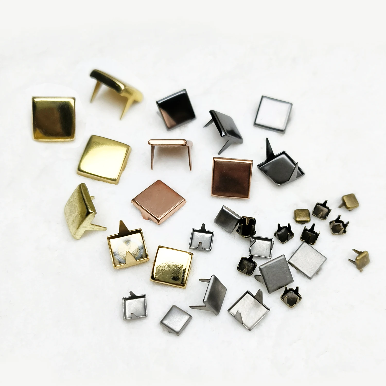 7mm High Quality Bag Accessories Most Popular Glossy Square Claw Nail Rivet for Handbag Backpack