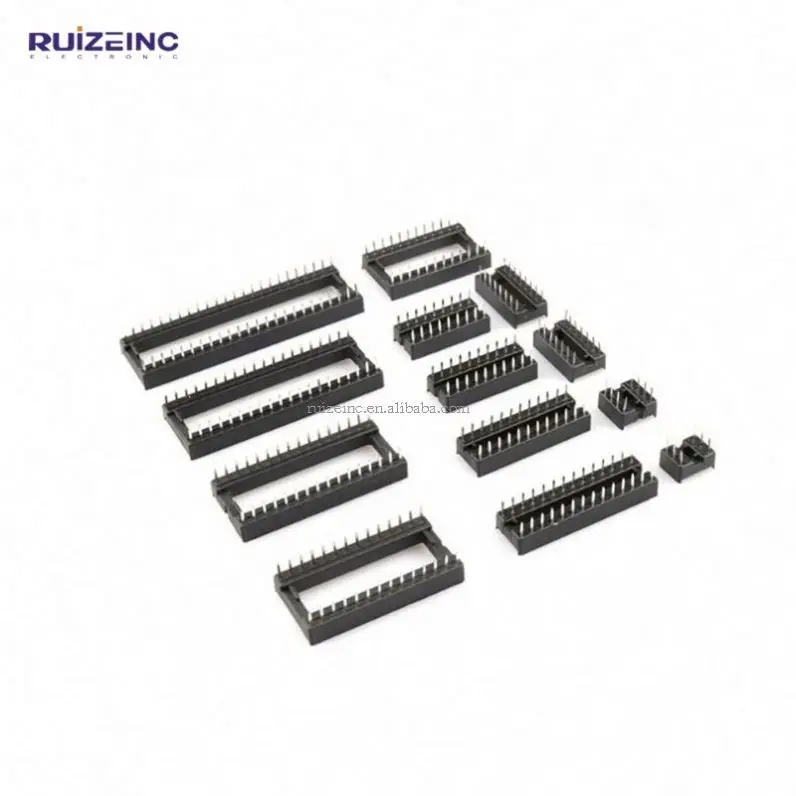 2.54mm SMT IC Socket round pin ic socket 6 8 10 12 14 16 18 20 22 24 28 32 36 40 42 48 50 52 pin CE ROHS LL1021-6