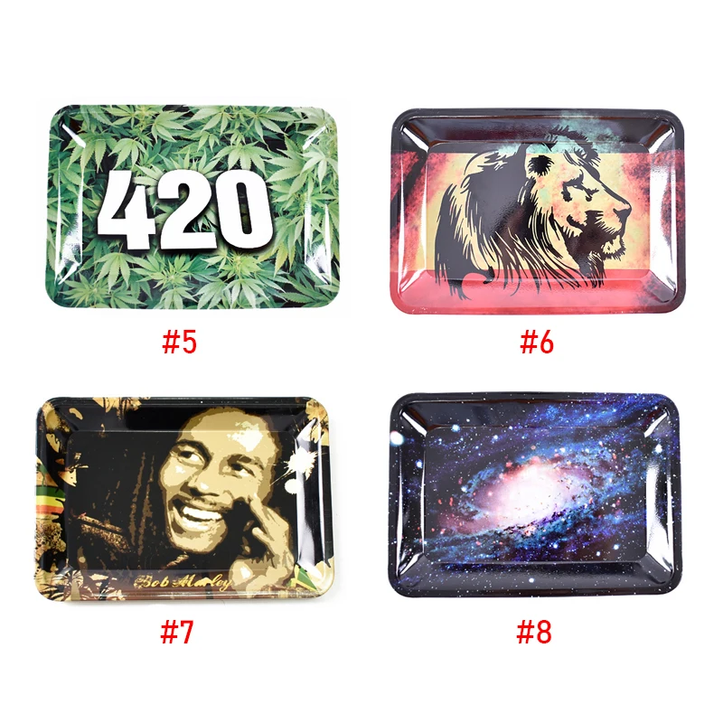 HUKA High Quality Wholesale Custom Logo Metal Smoking Rolling Tray Black Rolling Trays