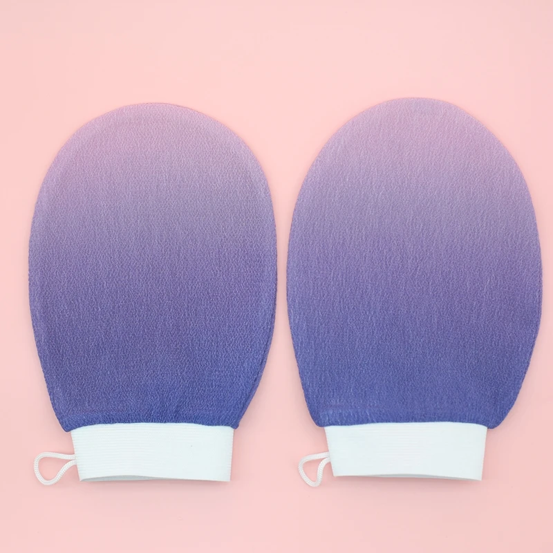 Hot Trend 100% Natural Vegen Silk Exfoliating Face And Body Mitt Customized Logo Plant Fiber Viscose Exfoliating Glove