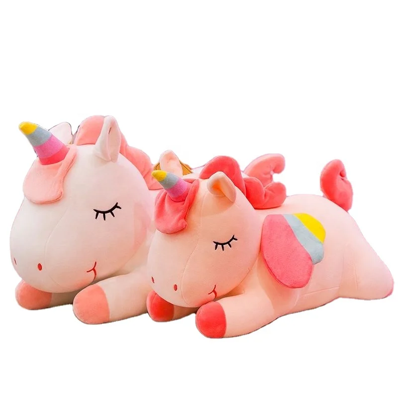 Hiton 30cm 40cm Finelai 2021 Unicorn Plush Pillow Sleeping Toys Soft Stuffed Unicorn Soft Dolls Animal Horse Pillow Toys