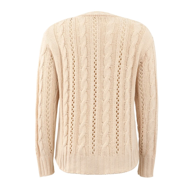 2021 Fall Winter Custom Ladies Knitted Plus Size Thick Jacquard Cardigan Sweaters For Women