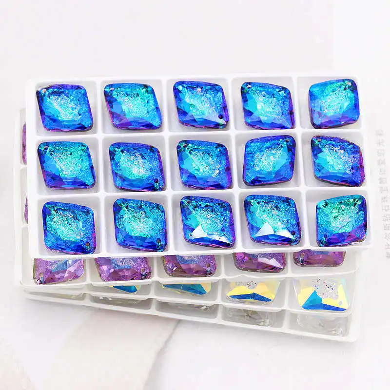 K9 Glass Rhombus 22*26mm One Hole Crystal Pendant for Custom Jewelry Making Accessories DIY Earing Necklace