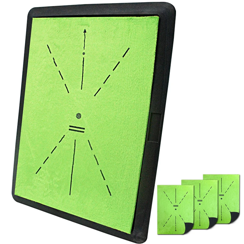 Heavy-Duty Non-Slip Clear Track Impact Practice Golf Chipping Mat with Replaceable Base Putting Green Type