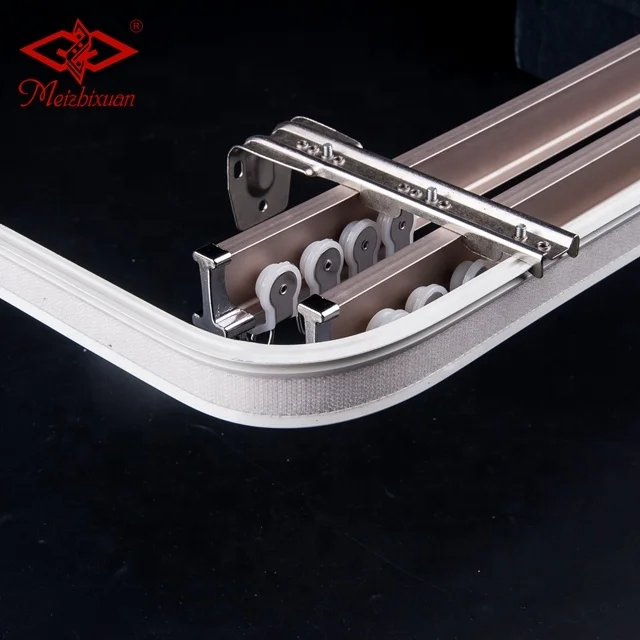 IKSUN Ceiling Mounted Hospital Curtain Track Curved Window Curtain Rail With Valance Track