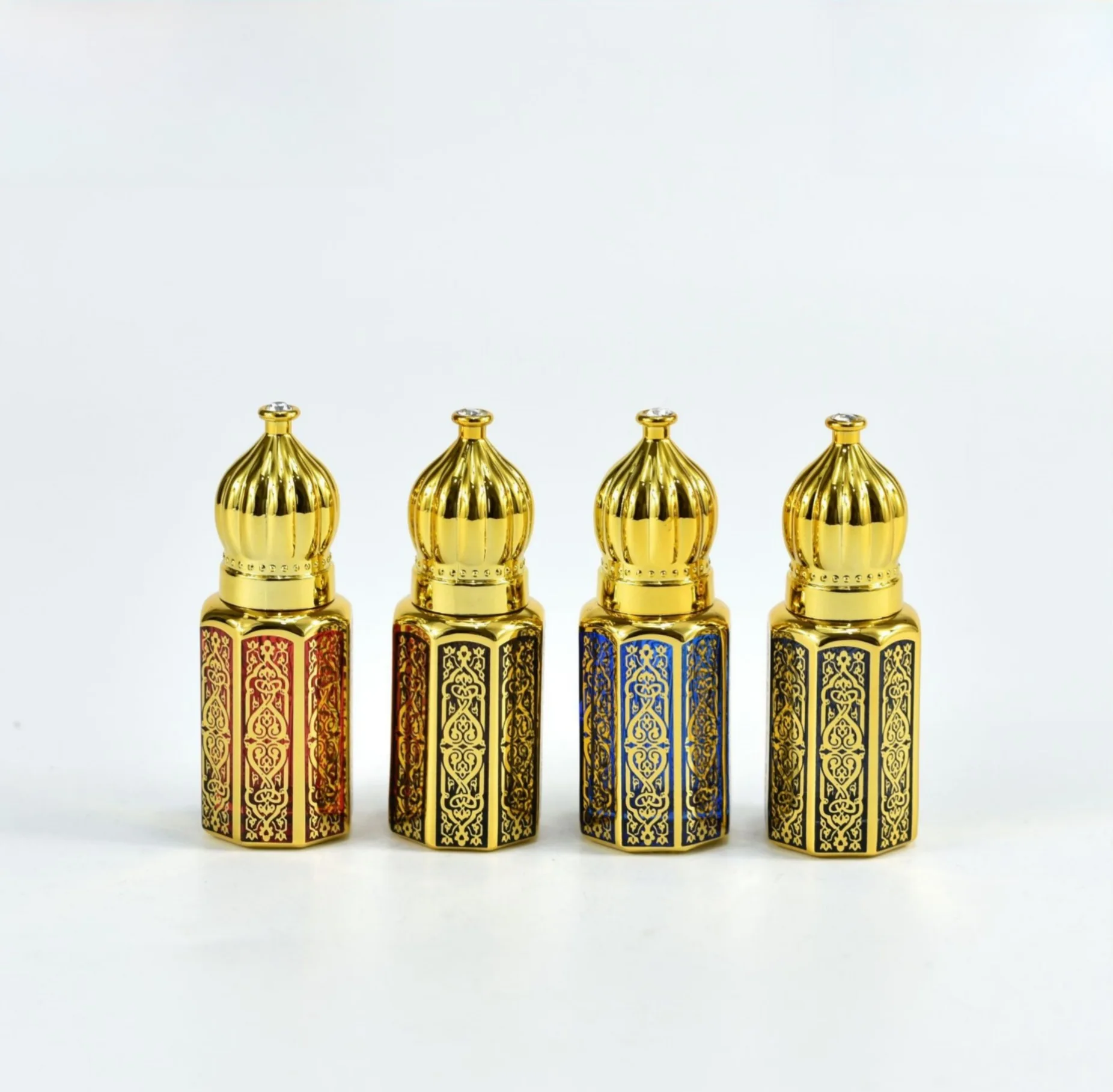 Fancy Design Mini Small Refillable arabic oil perfume bottles empty Attar oil Bottle for Body Massage Oils Serum