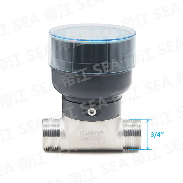 3/4' DN20 Pulse/485 Signal Electromagnetic Flowmeter Liquid Sewage Water Metering 5 150LPM Stainless Steel LCD Display