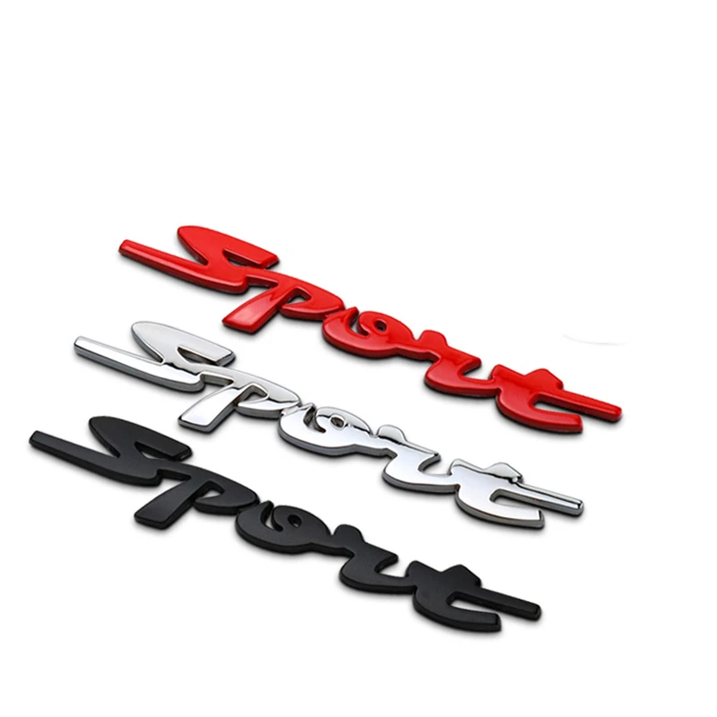 Wholesale Custom Colorful 3d Abs Plastic Electroplate Chrome Sport Letters Car Emblems With Self-Adhesive