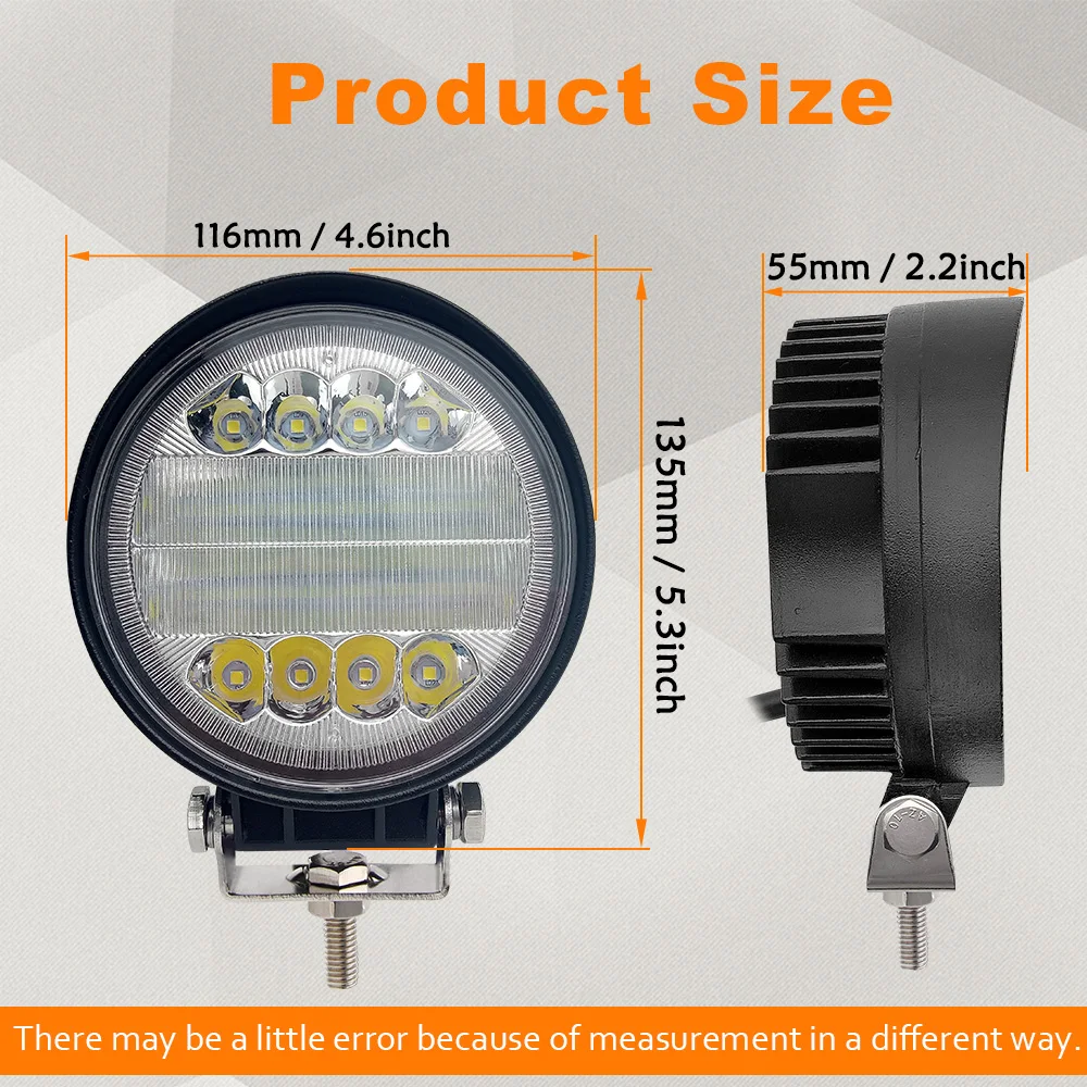 Easy To Install 3000Lm Round 12V 3000K Amber Angle Eyes 45W Truck 4X4 Led Auxiliary Driving Lights