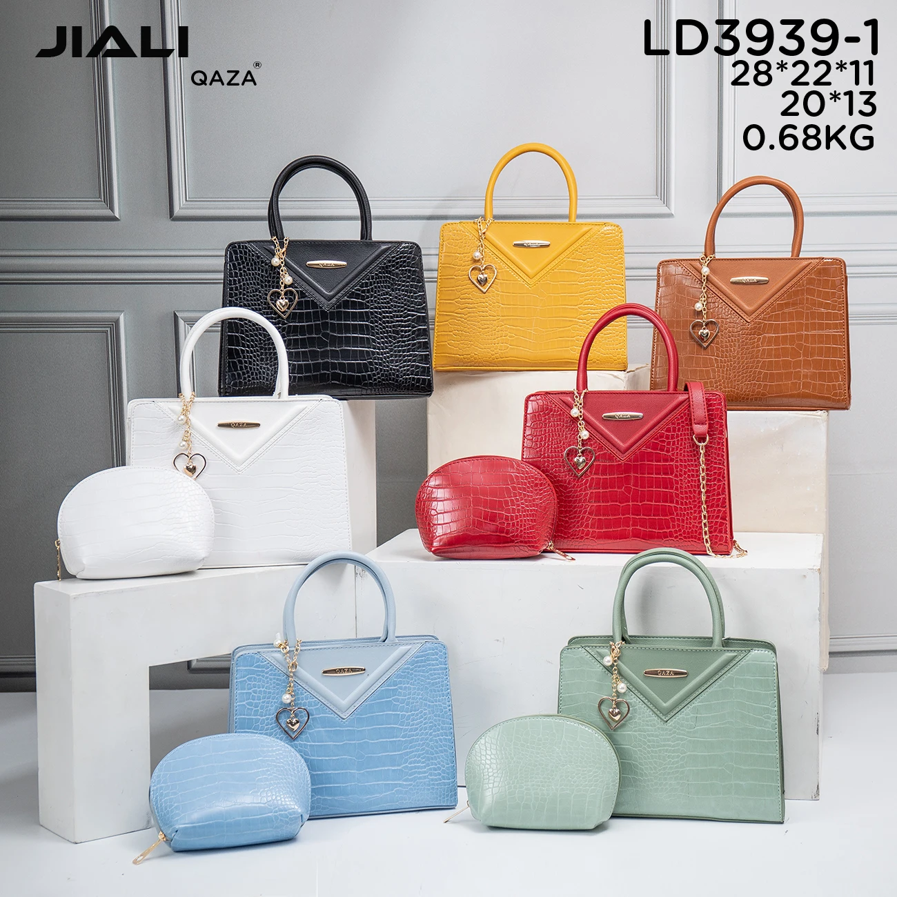 JIALI QAZA Supplier Wholesale handbags for women luxury 2023 new fashion design leather ladies hand bags high quality 2 in1 bags