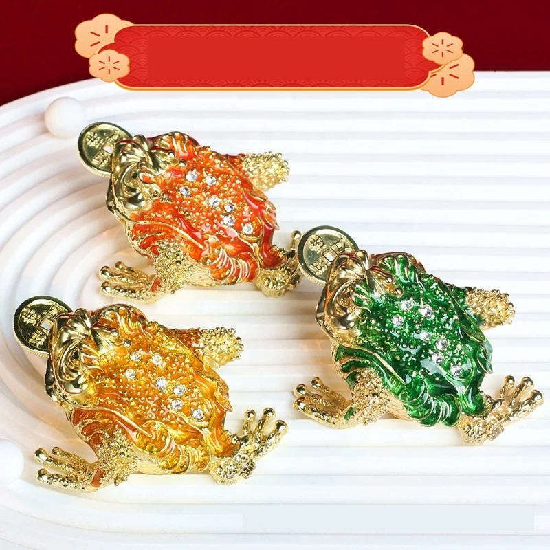 Factory Directly Sale New Creative Chinese Style Toad Enameled Trinket Boxes For Home Decoration