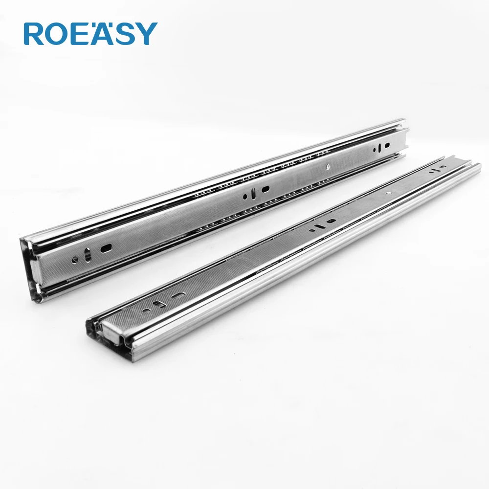 ROEASY 3 Fold 35MM Ball Bearing Drawer Slide for Kitchen Cabinet Channel Guide Telescopic Rail Runners Full Extension