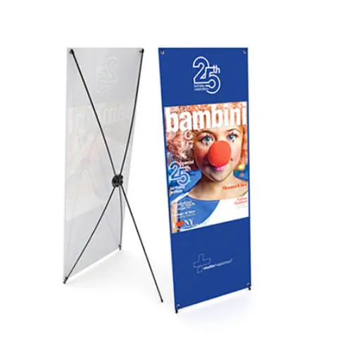Economical Black X Banner Stand Display Korean Style Roll-up Stand for Indoor/Outdoor Advertising Sea/Air X Stand