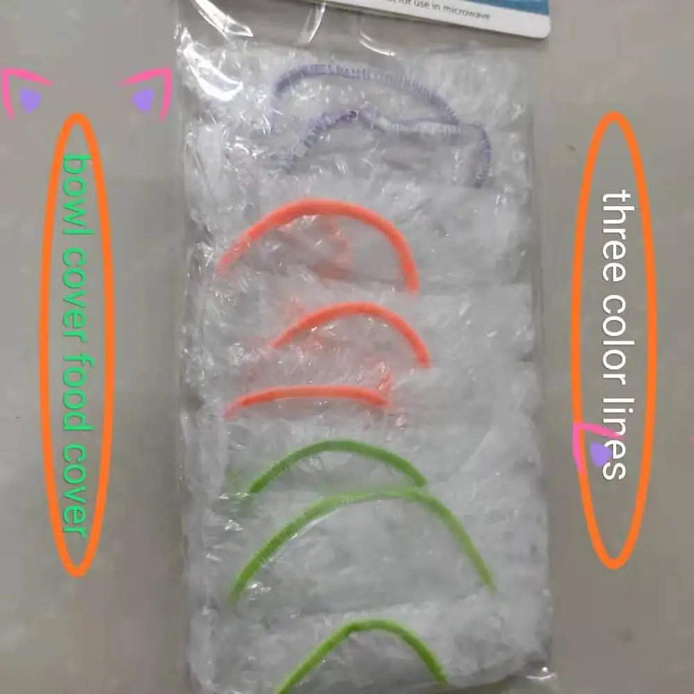 
clear plastic qquare food cover with elastic band for kitchen 