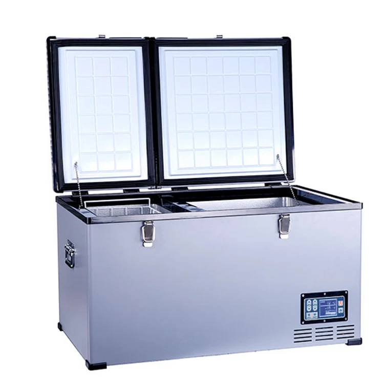 
80L 100L 125L Two Zone Car Fridge DC 12/24V DC 110-240V AC Portable Mini Refrigerators Compressor Freezers Cooler for Home RV 