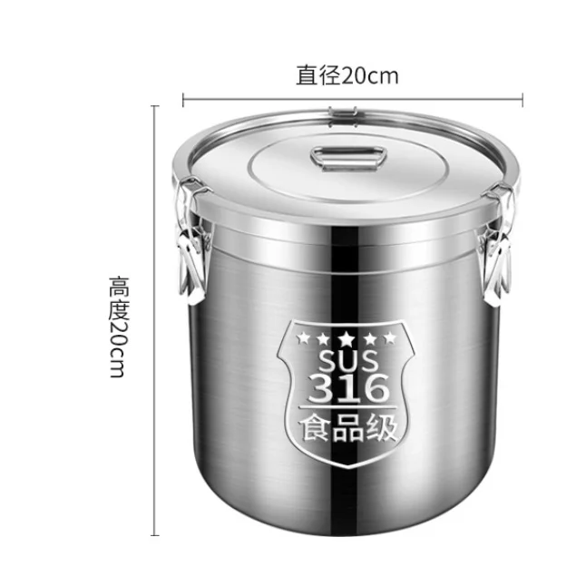 Stainless Steel 316  Storage Containers sealed Cans Oil Sugar Cereal Classic Style with Carry Handle and Lids for Food Use